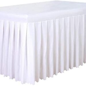 Table rectangulaire avec nappe plissée dimension 120cm x 80 cm