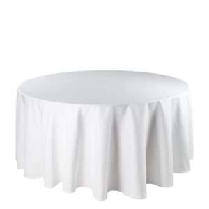 Table haute ronde avec nappe simple 120 cm x 120 cm