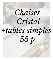 Pack cristal + tables simples 55p