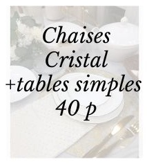 Pack cristal + tables simples 40p
