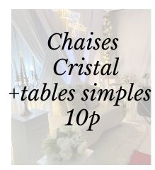 Pack cristal + tables simples 10p