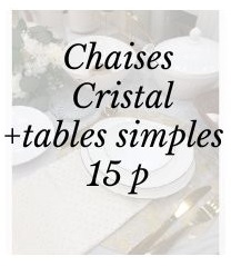 Pack cristal + tables simples 15p