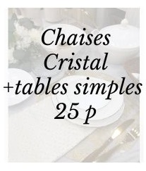Pack cristal + tables simples 25p