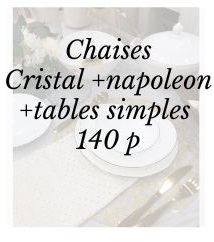 Pack cristal + tables simples 140p