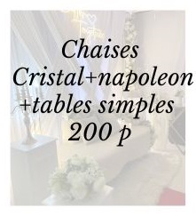 Pack cristal + tables simples 200p
