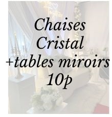 pack cristal + tables miroirs 10 p